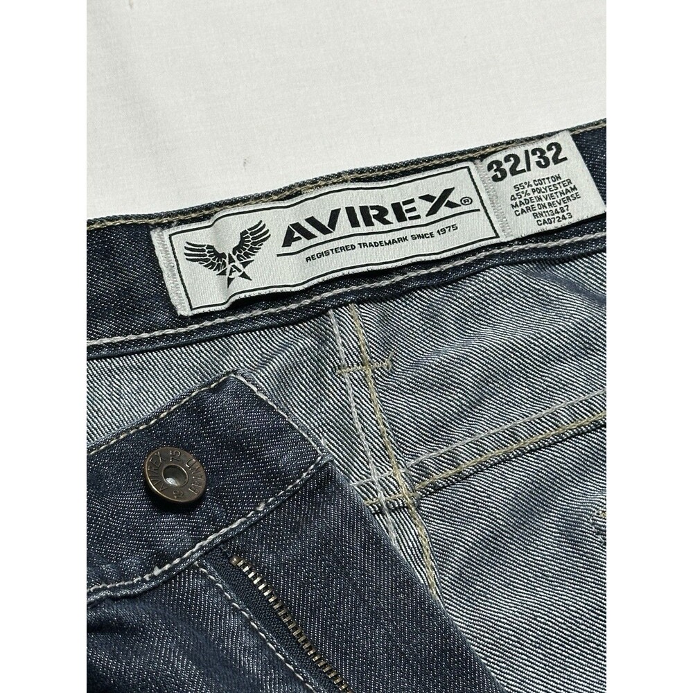 Avirex Jeans Mens 32X32 Pants Grunge Hip Hop Pockets Embroidered Design *READ** - Picture 8 of 15